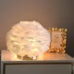 Nordic Feather Retro Table Lamp