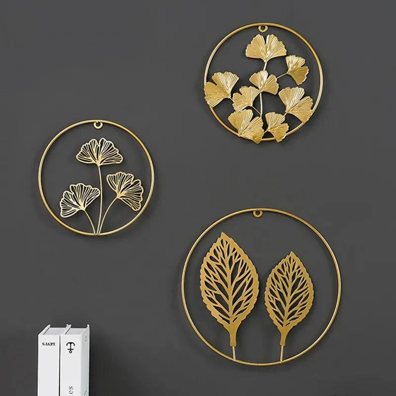 Nordic Ginkgo Leaf Wall Décor: Light Luxury Elegance in Gold -
