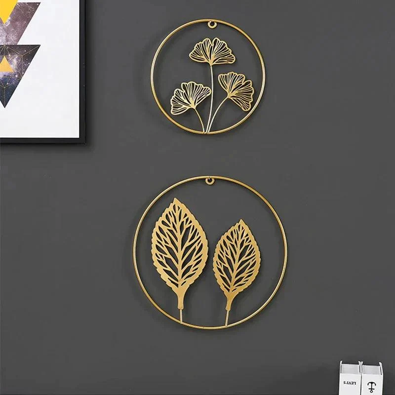 Nordic Ginkgo Leaf Wall Décor: Light Luxury Elegance in Gold -