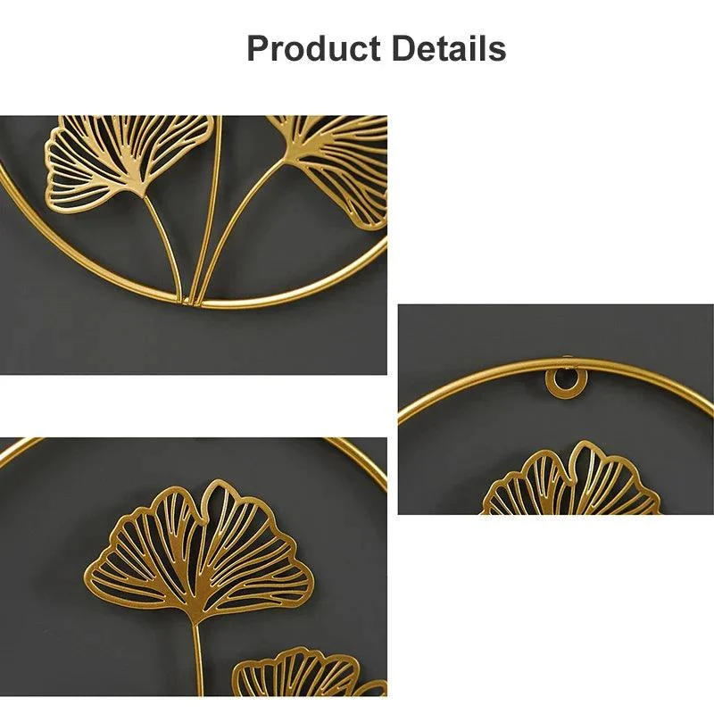 Nordic Ginkgo Leaf Wall Décor: Light Luxury Elegance in Gold -