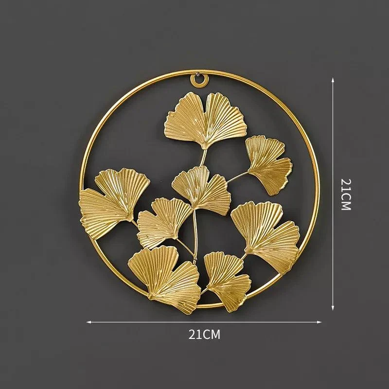 Nordic Ginkgo Leaf Wall Décor: Light Luxury Elegance in Gold -