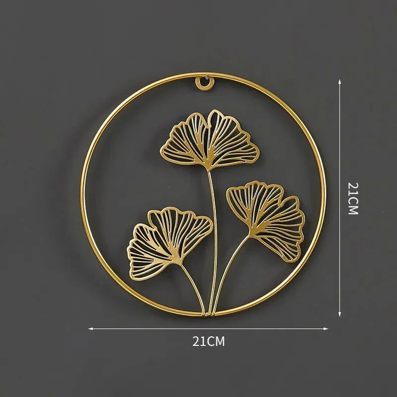Nordic Ginkgo Leaf Wall Décor: Light Luxury Elegance in Gold -