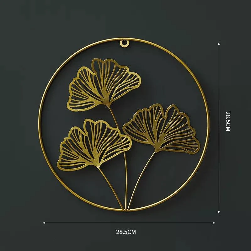 Nordic Ginkgo Leaf Wall Décor: Light Luxury Elegance in Gold -