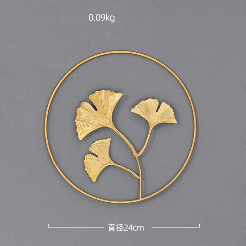 Nordic Ginkgo Leaf Wall Décor: Light Luxury Elegance in Gold -