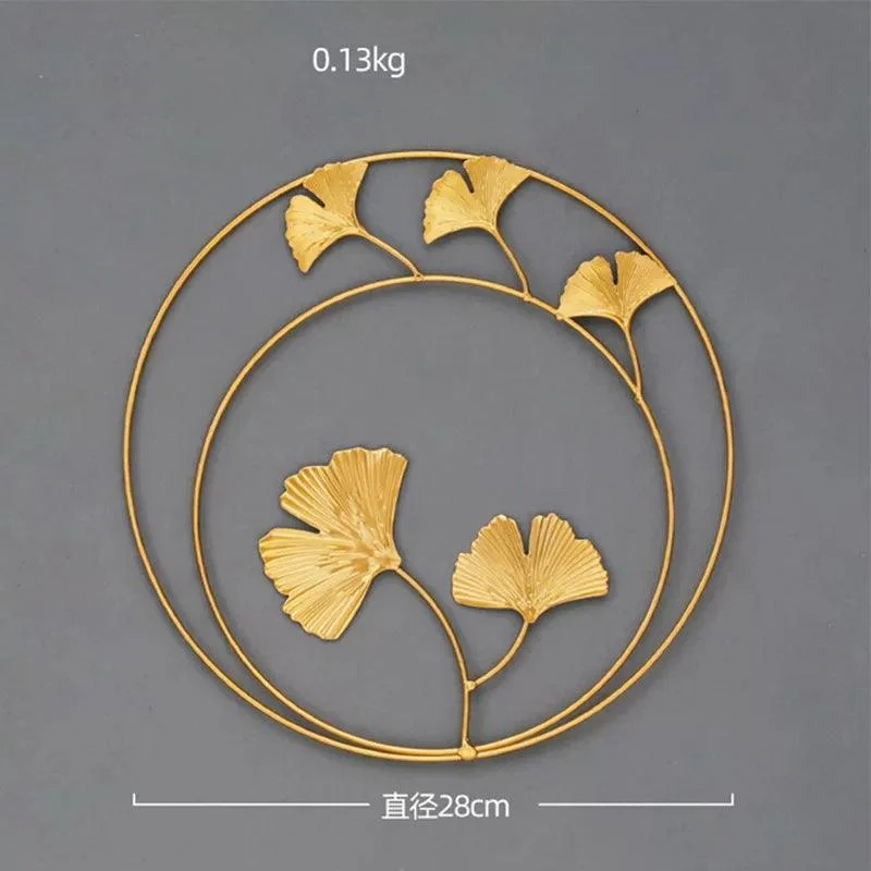 Nordic Ginkgo Leaf Wall Décor: Light Luxury Elegance in Gold -