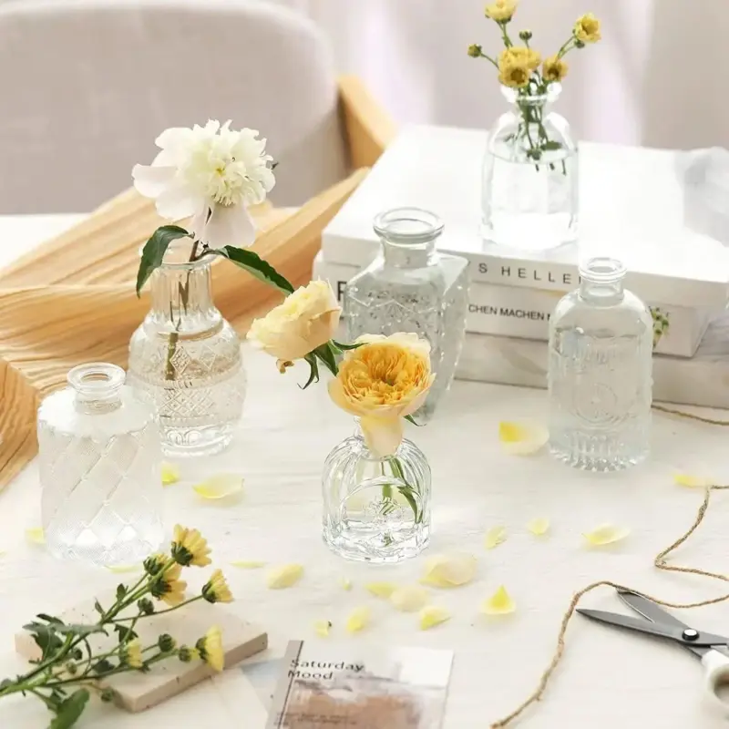 Nordic Glass Elegance Transparent Vase for Stylish Table Decor