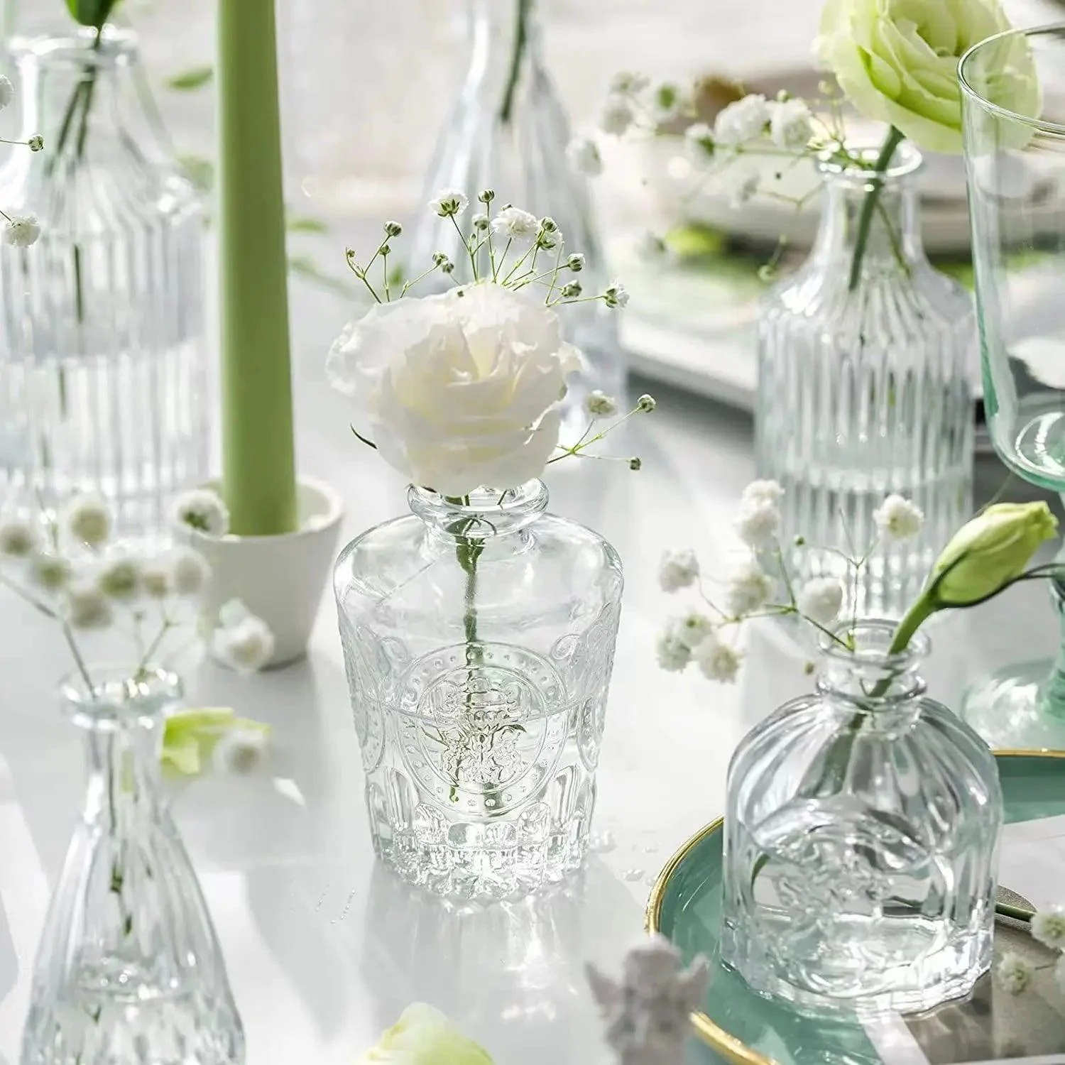 Nordic Glass Elegance: Transparent Vase for Stylish Table Décor -