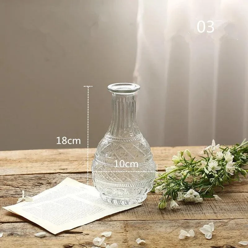 Nordic Glass Elegance: Transparent Vase for Stylish Table Décor -