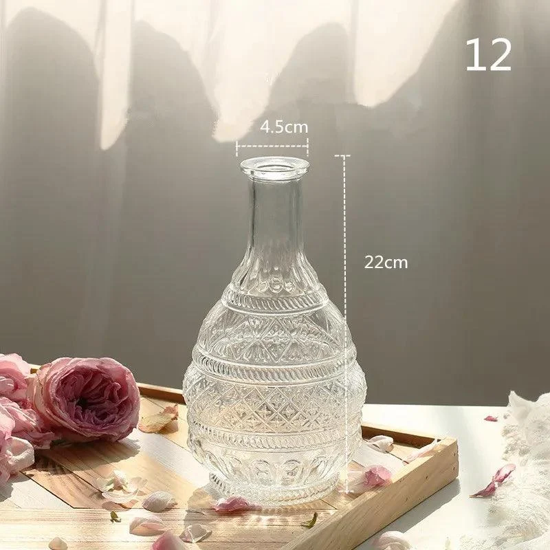 Nordic Glass Elegance: Transparent Vase for Stylish Table Décor -