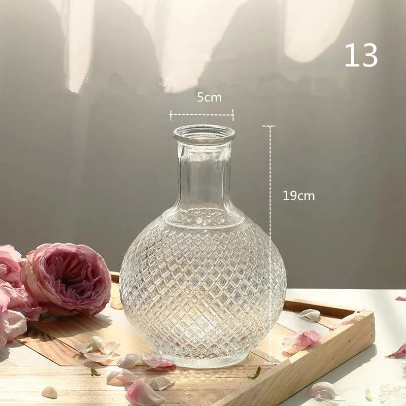 Nordic Glass Elegance: Transparent Vase for Stylish Table Décor -