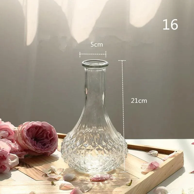 Nordic Glass Elegance: Transparent Vase for Stylish Table Décor -
