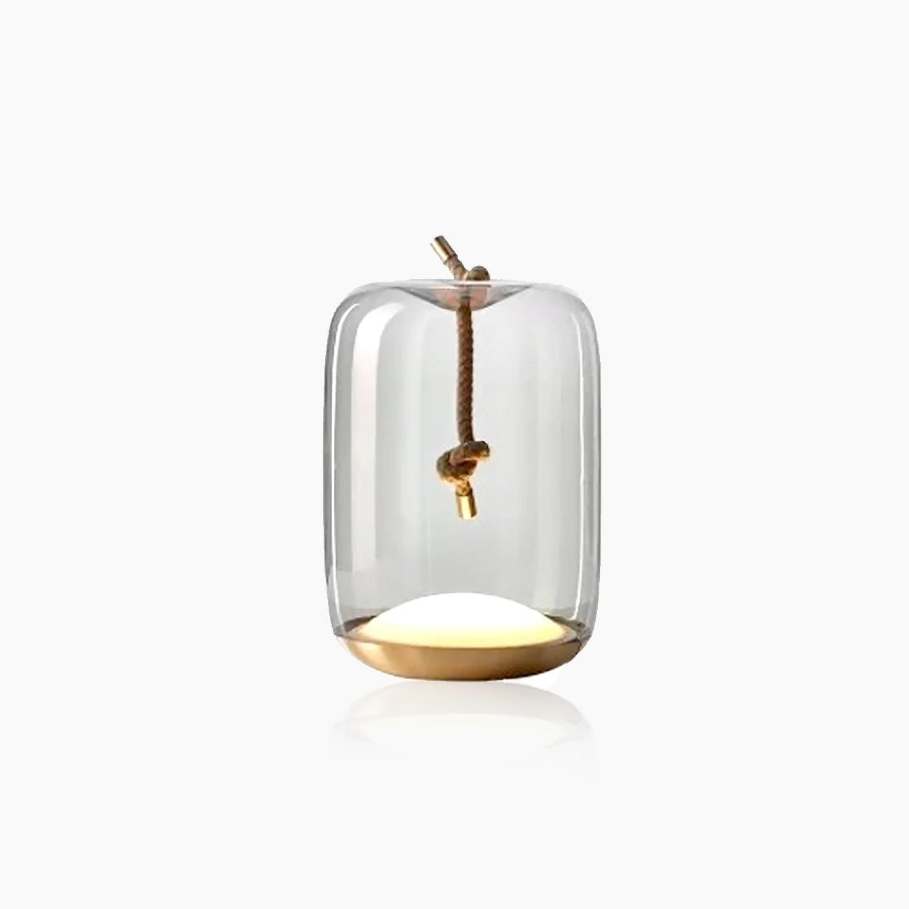 Nordic Glass with Rope Table Lamp -