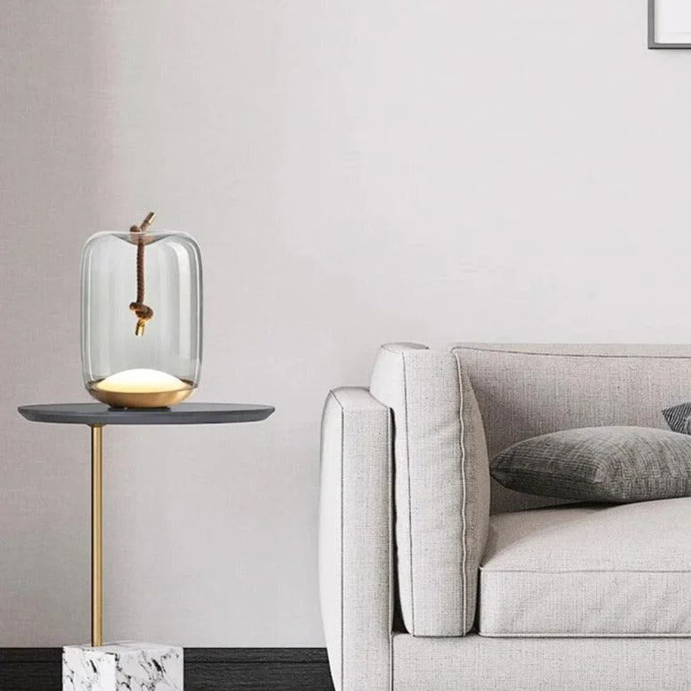 Nordic Glass with Rope Table Lamp -