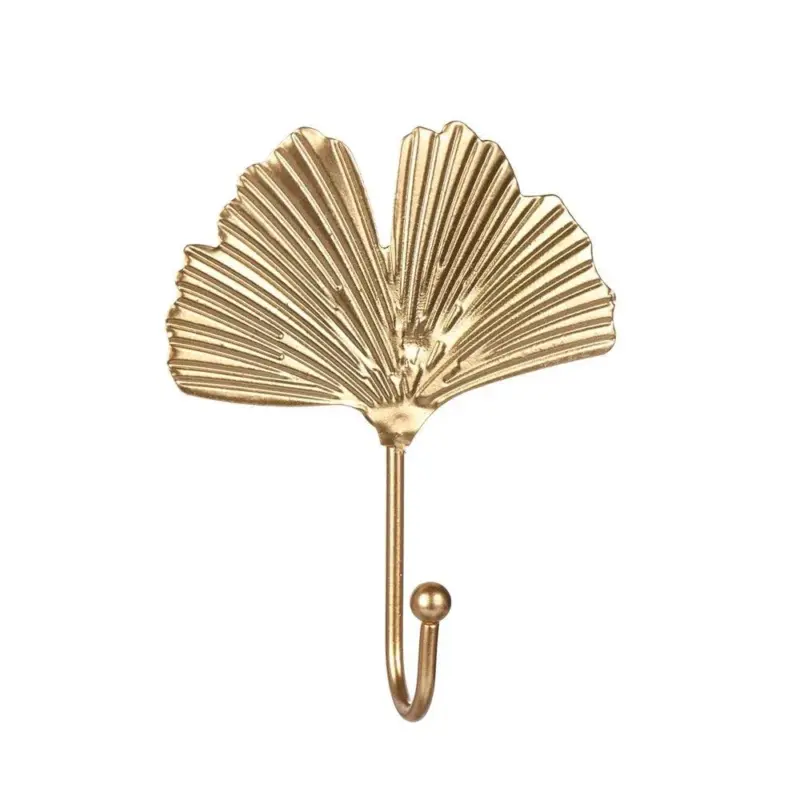 Nordic Gold Leaf Wall Hook Stylish Hanging Storage Rack