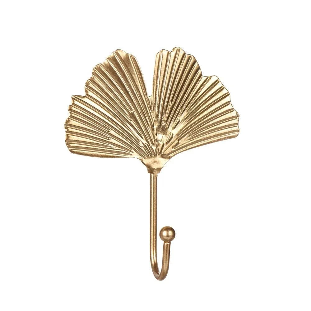 Nordic Gold Leaf Wall Hook: Stylish Hanging Storage Rack -