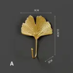 Nordic Gold Leaf Wall Hook Stylish Hanging Storage Rack