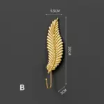 Nordic Gold Leaf Wall Hook Stylish Hanging Storage Rack