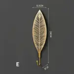 Nordic Gold Leaf Wall Hook Stylish Hanging Storage Rack