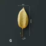Nordic Gold Leaf Wall Hook Stylish Hanging Storage Rack