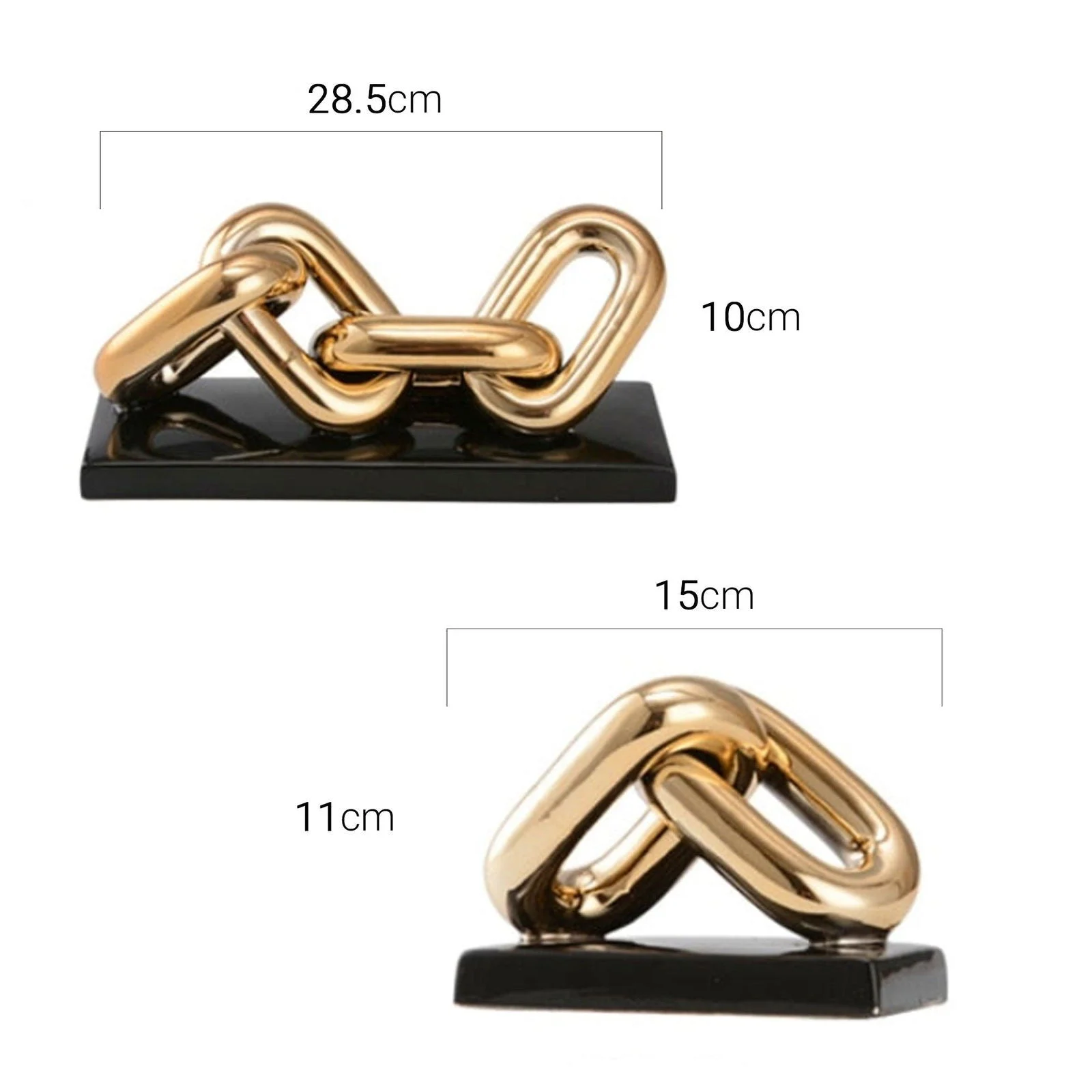 Nordic Golden Chain Ceramic Sculpture -