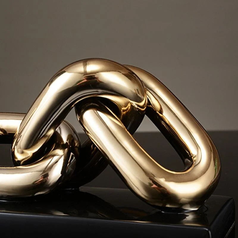 Nordic Golden Chain Ceramic Sculpture -