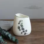 Nordic Green Plants Ceramic Bath Set Elegant Bathroom Accessories