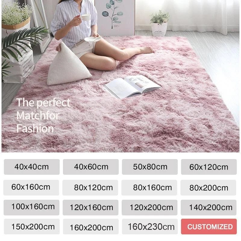 Nordic Grey White Kids Carpet Bedroom Fluffy Rugs Decoration Small Large Living Room -