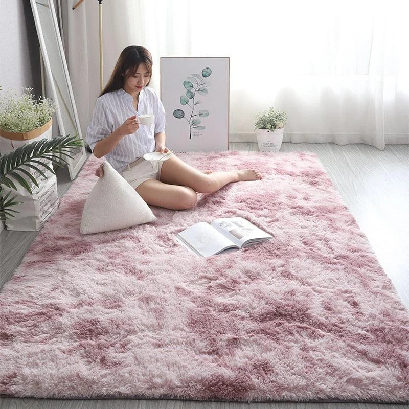 Nordic Grey White Kids Carpet Bedroom Fluffy Rugs Decoration Small Large Living Room -