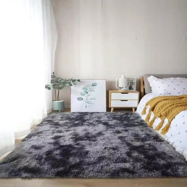 Nordic Grey White Kids Carpet Bedroom Fluffy Rugs Decoration Small Large Living Room -
