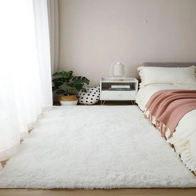 Nordic Grey White Kids Carpet Bedroom Fluffy Rugs Decoration Small Large Living Room -