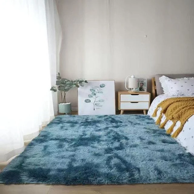 Nordic Grey White Kids Carpet Bedroom Fluffy Rugs Decoration Small Large Living Room -