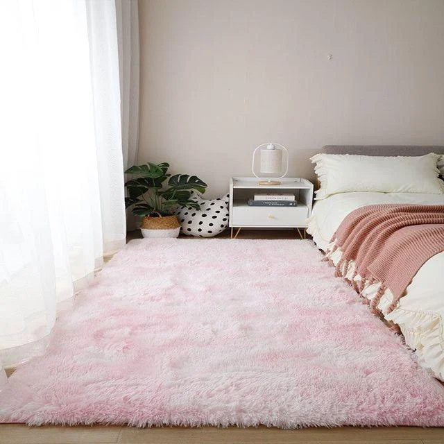 Nordic Grey White Kids Carpet Bedroom Fluffy Rugs Decoration Small Large Living Room -