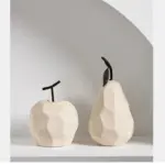 Nordic_Hand-Crafted_Off_White_Ceramic_Apple_and_Pear_-_-4354559 Nordic Hand Crafted Off White Ceramic Apple and Pear