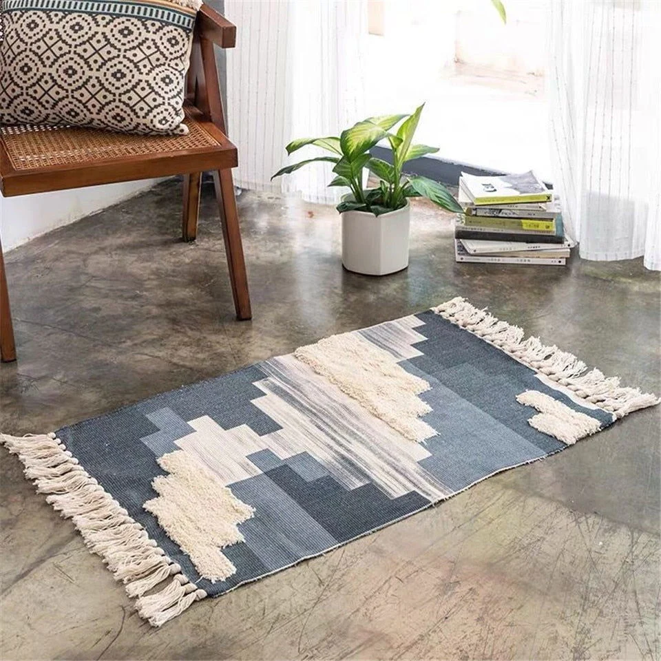 Nordic Handmade Tassel Cotton Tuft Woven Indian Rugs and Carpets -