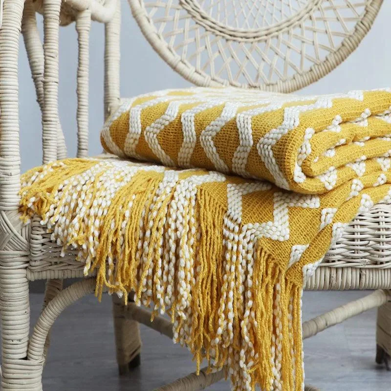 Nordic Knitted Blanket: Cozy Elegance for Sofa, Bed, and Office Nap -