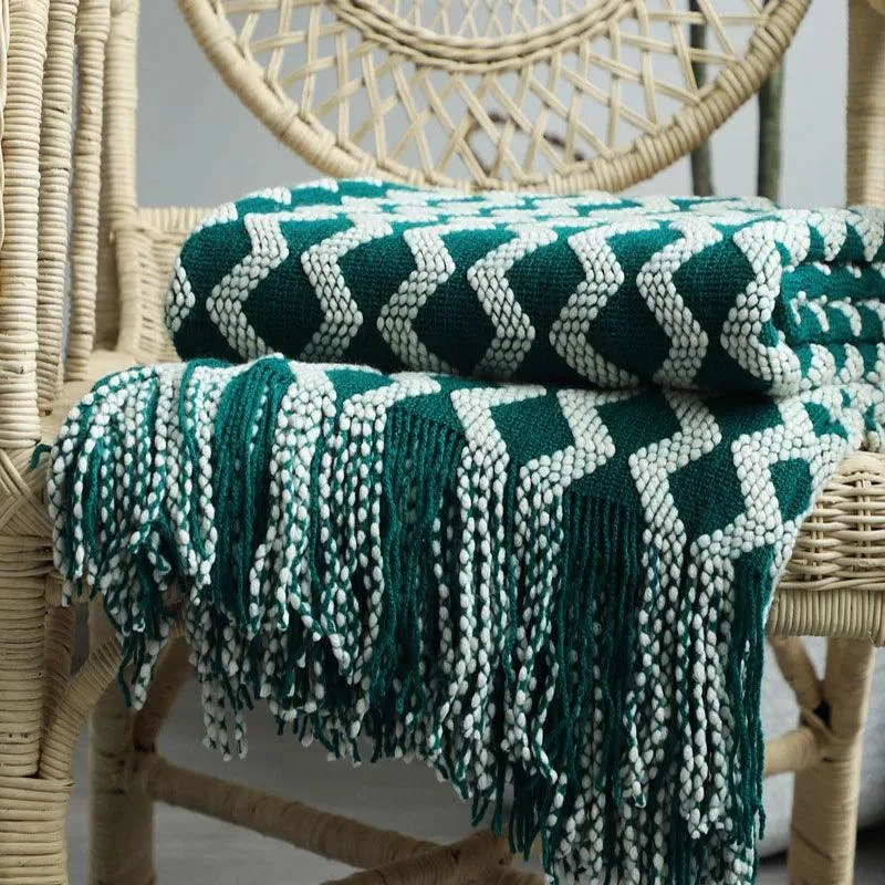 Nordic Knitted Blanket: Cozy Elegance for Sofa, Bed, and Office Nap -