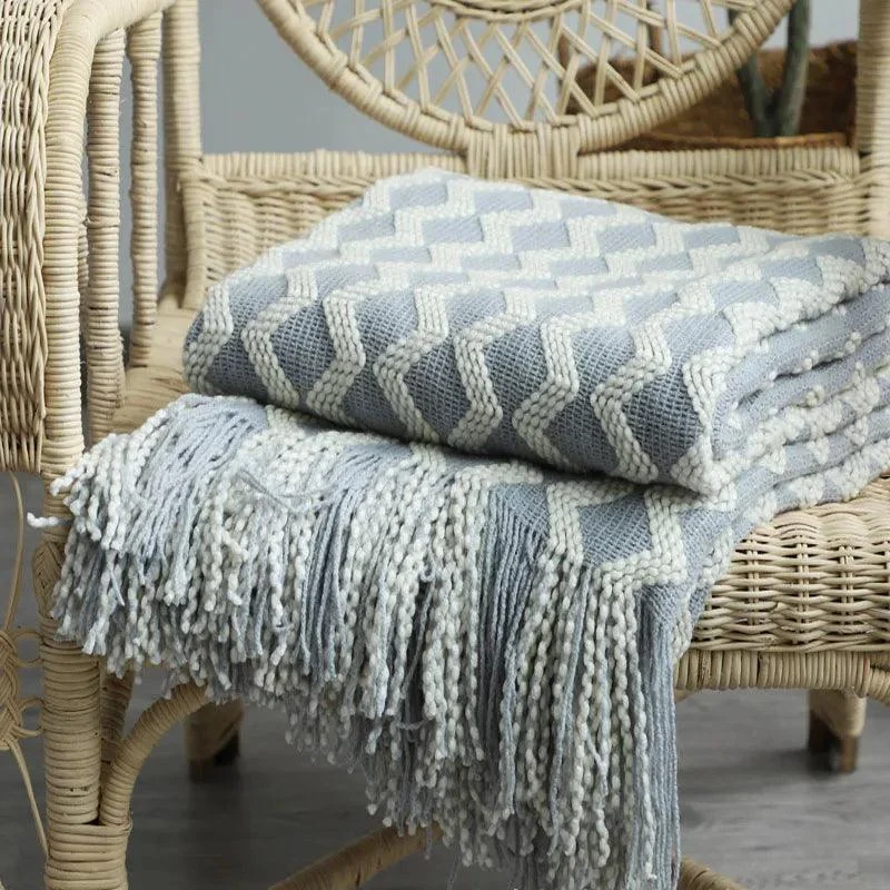 Nordic Knitted Blanket: Cozy Elegance for Sofa, Bed, and Office Nap -