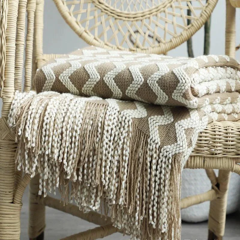 Nordic Knitted Blanket: Cozy Elegance for Sofa, Bed, and Office Nap -