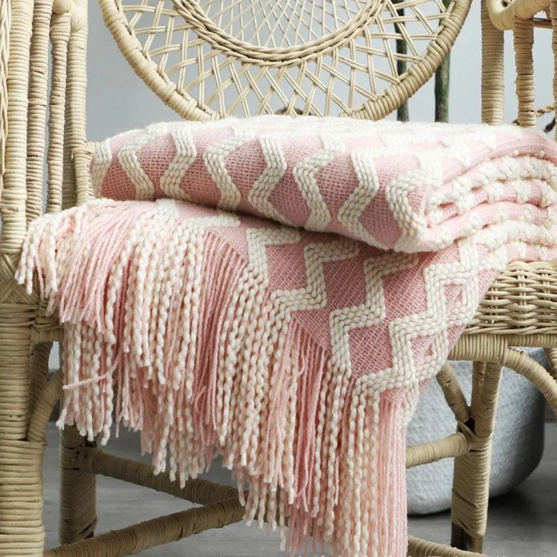 Nordic Knitted Blanket: Cozy Elegance for Sofa, Bed, and Office Nap -