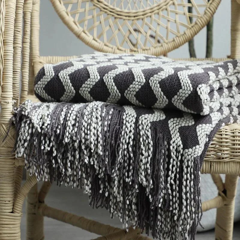 Nordic Knitted Blanket: Cozy Elegance for Sofa, Bed, and Office Nap -