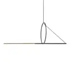 Nordic LED Pendant Lighting Black Iron Line Strip Hanging Lamp Home Decor