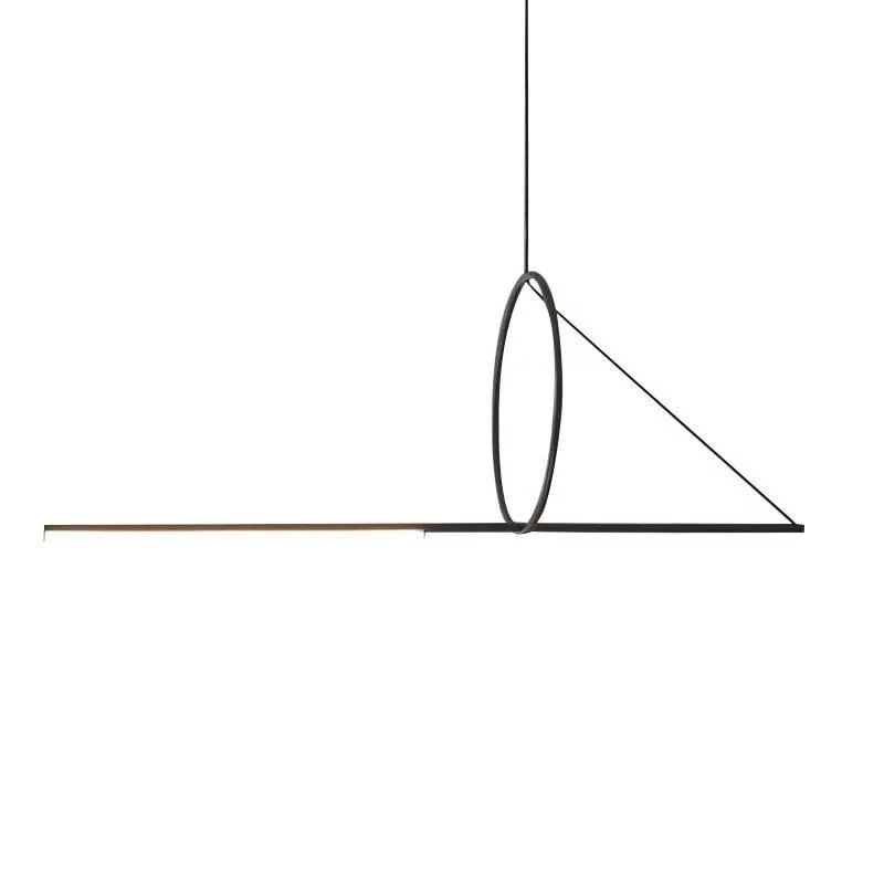 Nordic LED Pendant Lighting Black Iron Line Strip Hanging Lamp Home Decor -