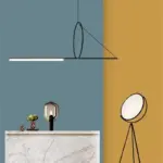 Nordic LED Pendant Lighting Black Iron Line Strip Hanging Lamp Home Decor