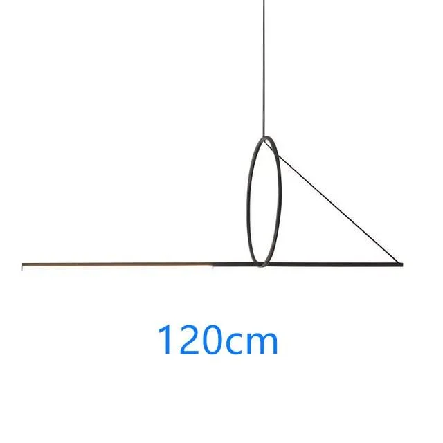 Nordic LED Pendant Lighting Black Iron Line Strip Hanging Lamp Home Decor -