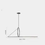 Nordic LED Pendant Lighting Black Iron Line Strip Hanging Lamp Home Decor