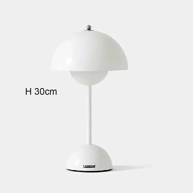 Nordic LED Table Lamp Rechargeable Flower Bud Mushroom Lighting Bedroom Decor -