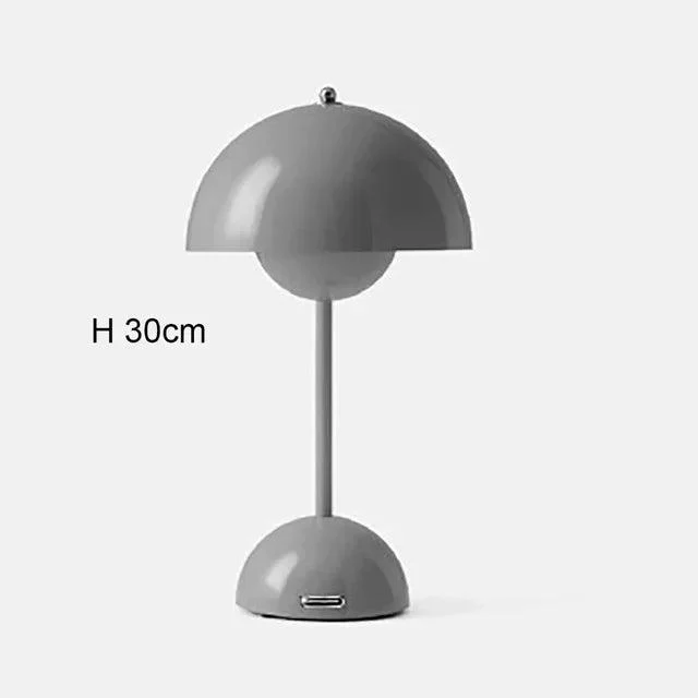 Nordic LED Table Lamp Rechargeable Flower Bud Mushroom Lighting Bedroom Decor -