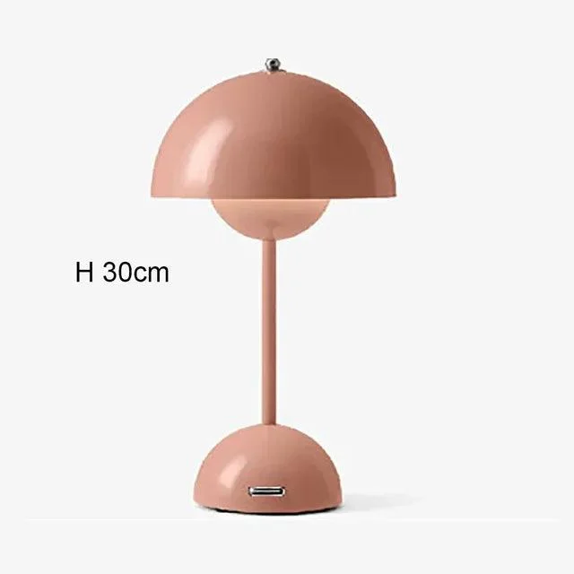 Nordic LED Table Lamp Rechargeable Flower Bud Mushroom Lighting Bedroom Decor -