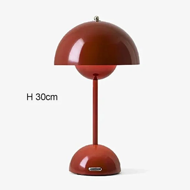 Nordic LED Table Lamp Rechargeable Flower Bud Mushroom Lighting Bedroom Decor -