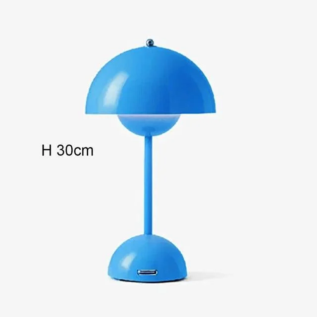 Nordic LED Table Lamp Rechargeable Flower Bud Mushroom Lighting Bedroom Decor -